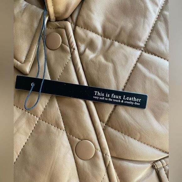 new leather effect quilted overshirt - Picture 9 of 13